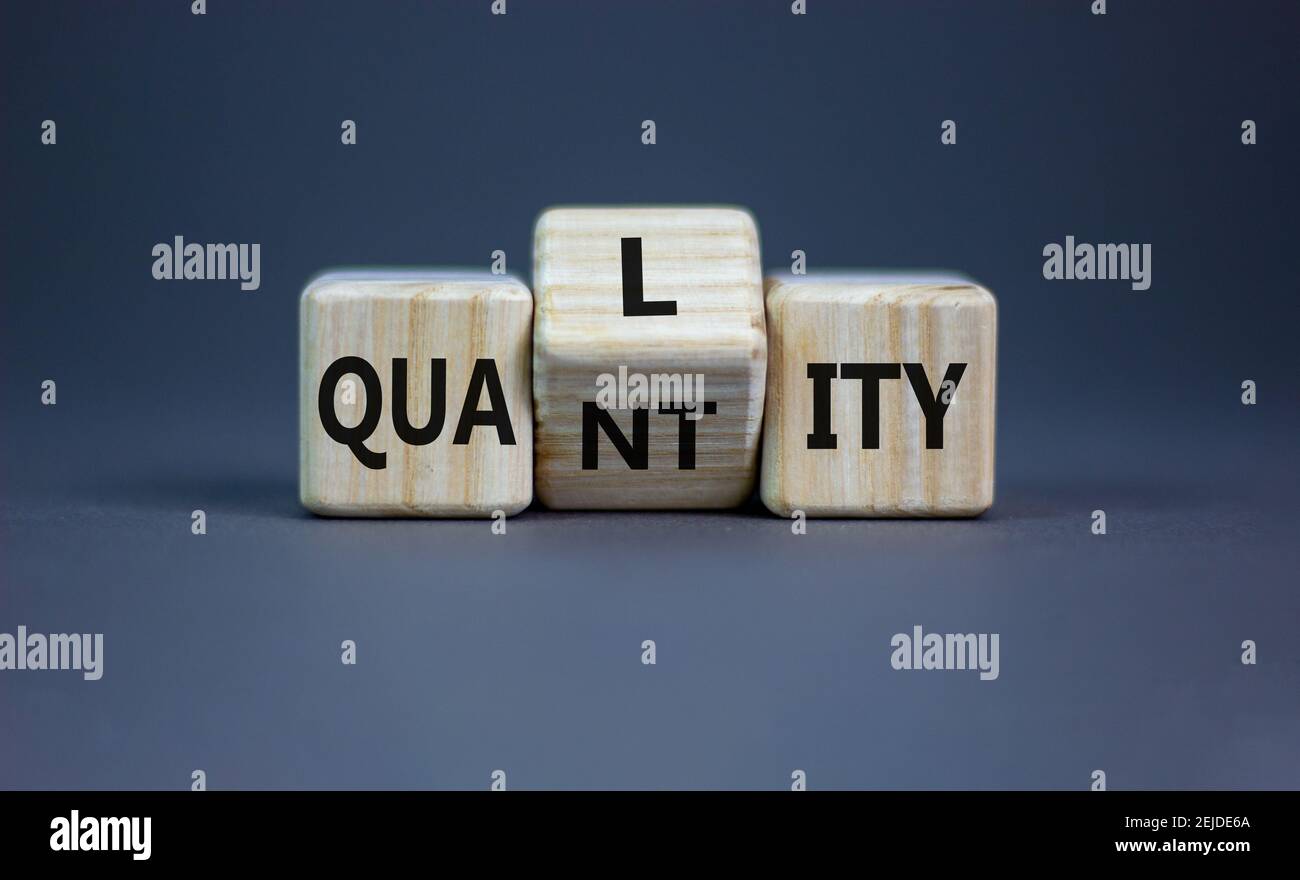 Quality over quantity symbol. Turned cubes and changed the word