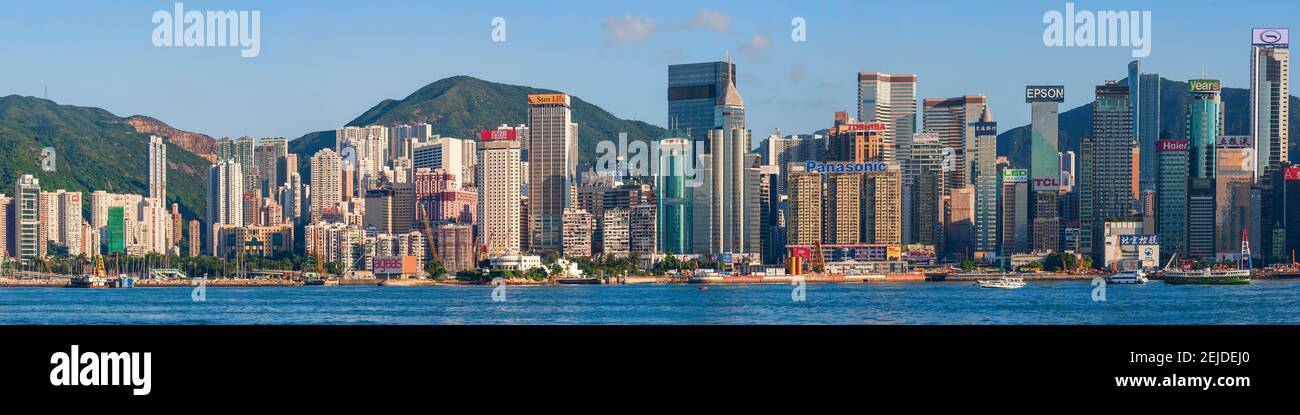 Skyscrapers at the waterfront, Hong Kong, China Stock Photo