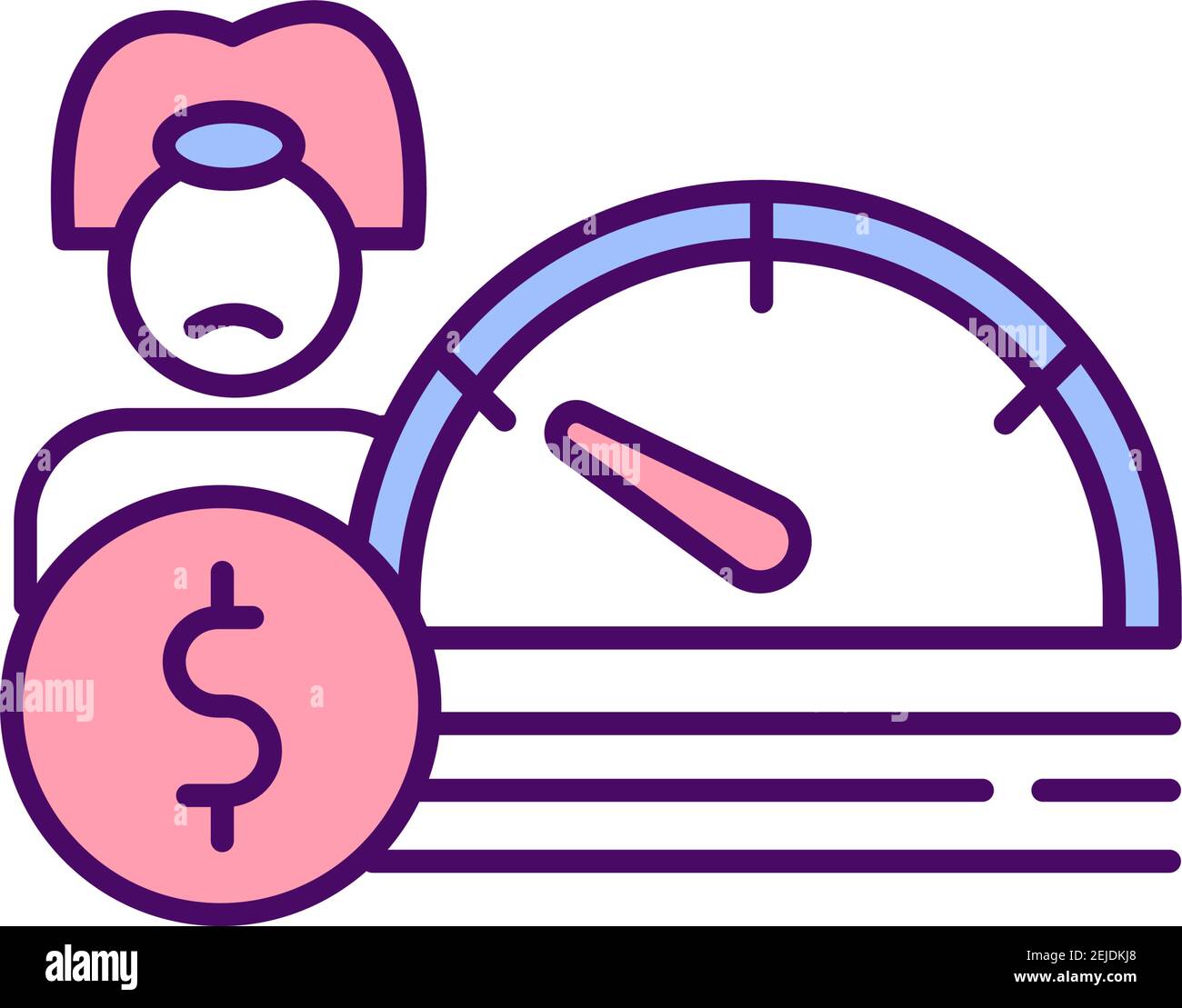 Unequal pay RGB color icon Stock Vector