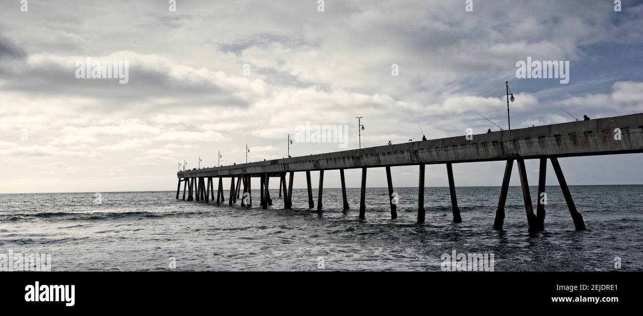 Pier in the Pacific ocean, Pacifica Pier, Pacifica, San Mateo County, California, USA Stock Photo