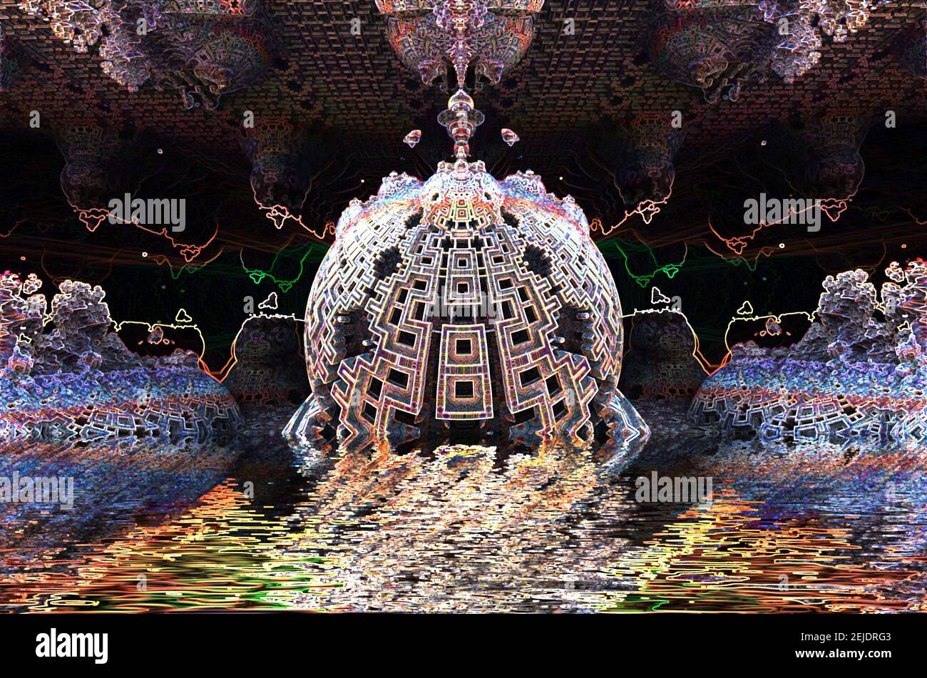 Fractal neon edges hi-res stock photography and images - Alamy