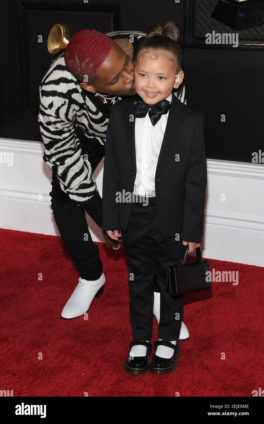 YG, Harmony Jackson arrive at the 62nd Annual Grammy Awards red carpet