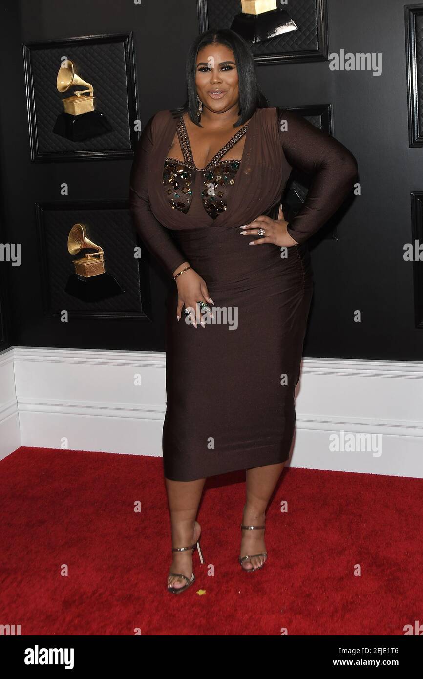 Nina Parker arrives at the 62nd Annual Grammy Awards red carpet held at the Staples Center on