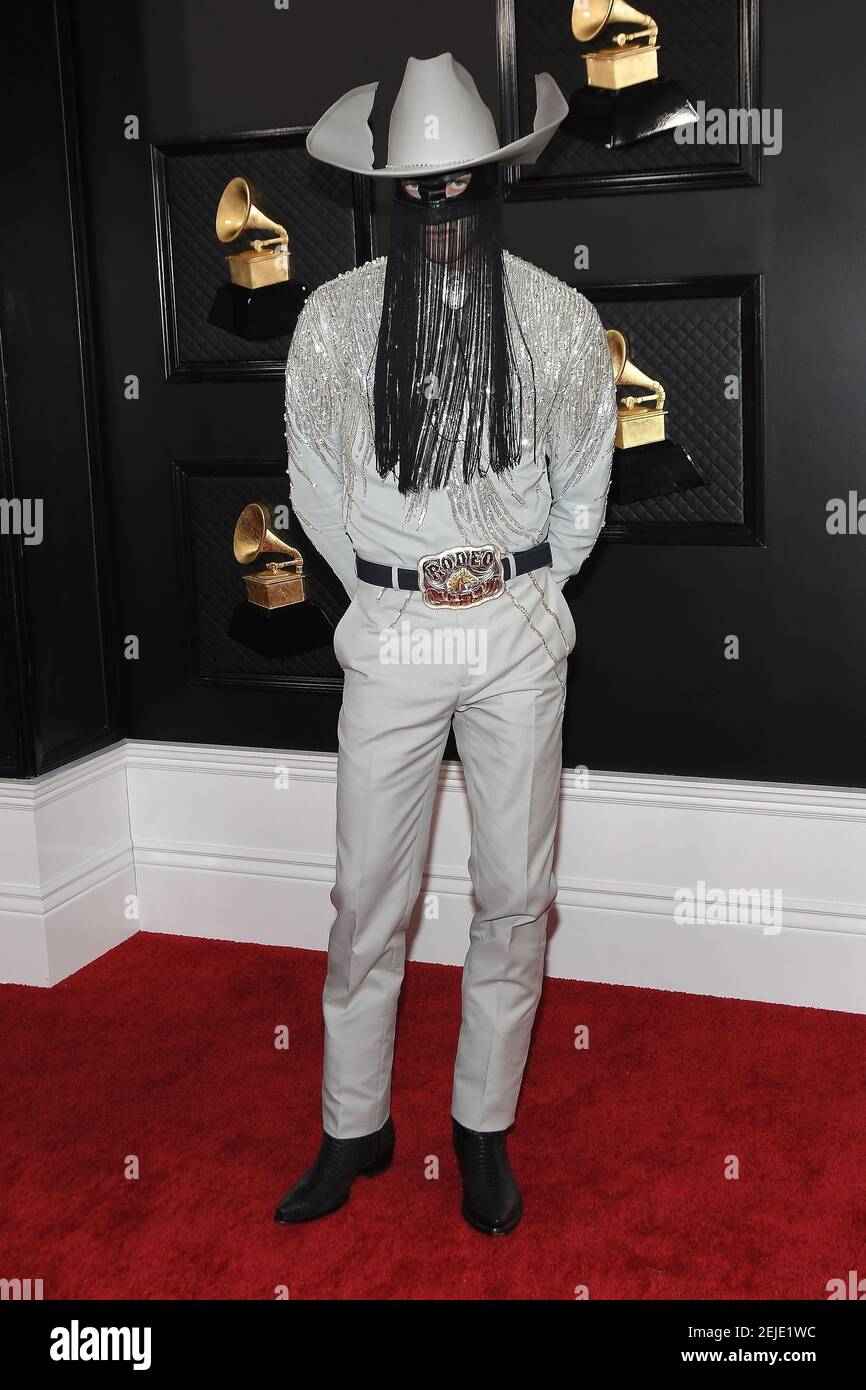 Orville Peck arrives at the 62nd Annual Grammy Awards red carpet held