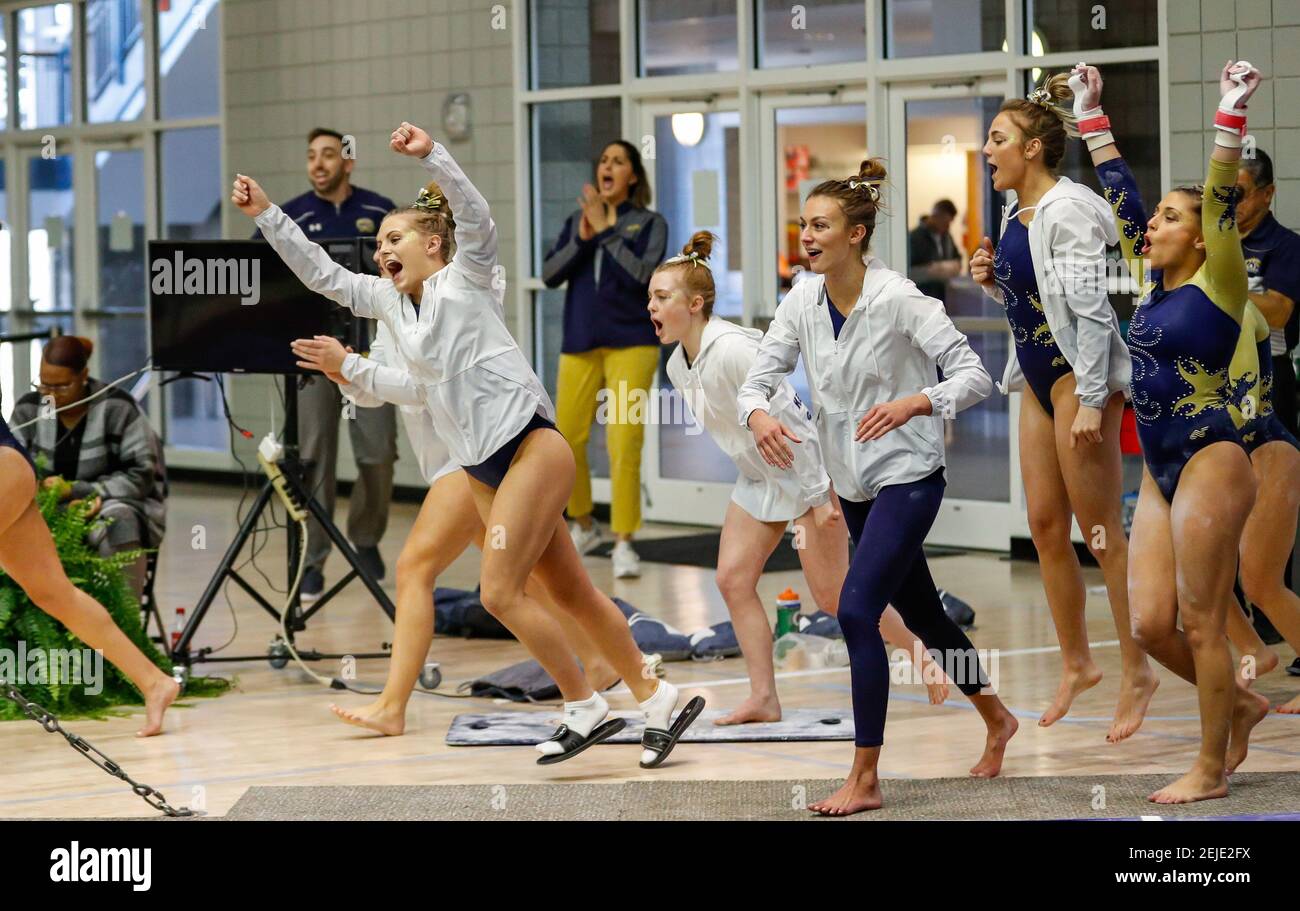 january-26-2020-the-kent-state-gymnastics-team-celebrates-a-clean