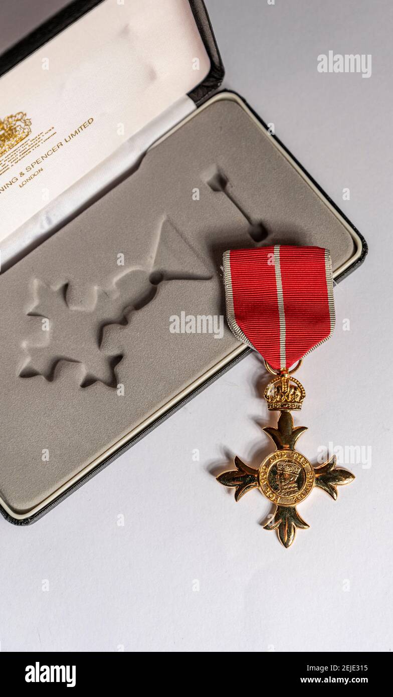 With her order of the british empire obe medal hires stock photography