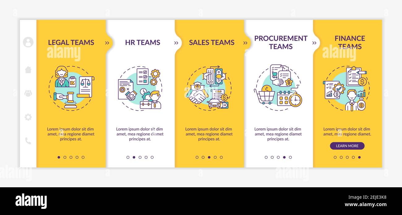 Contract management software users onboarding vector template Stock Vector