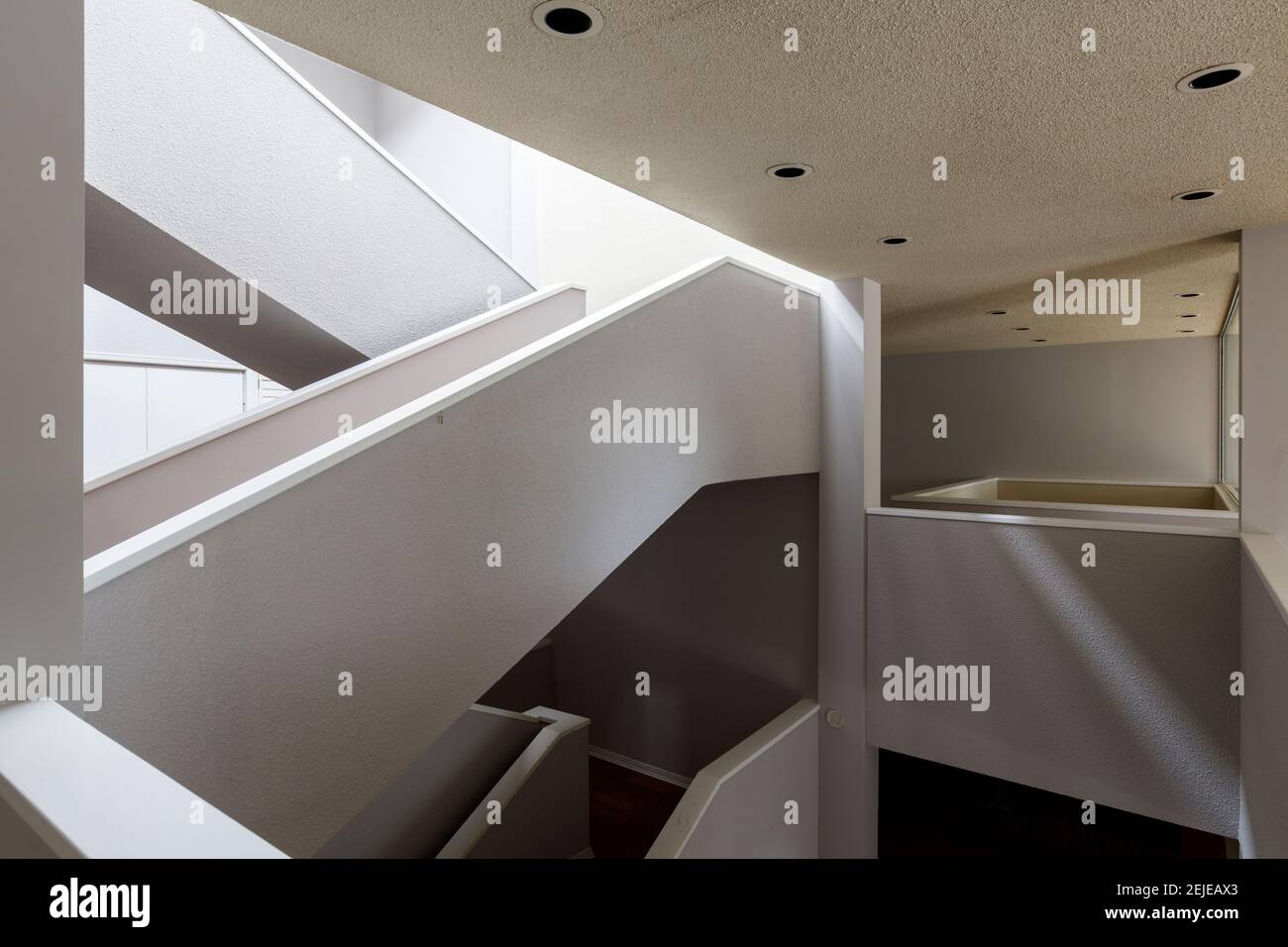 A stairwell in a large home. Stock Photo