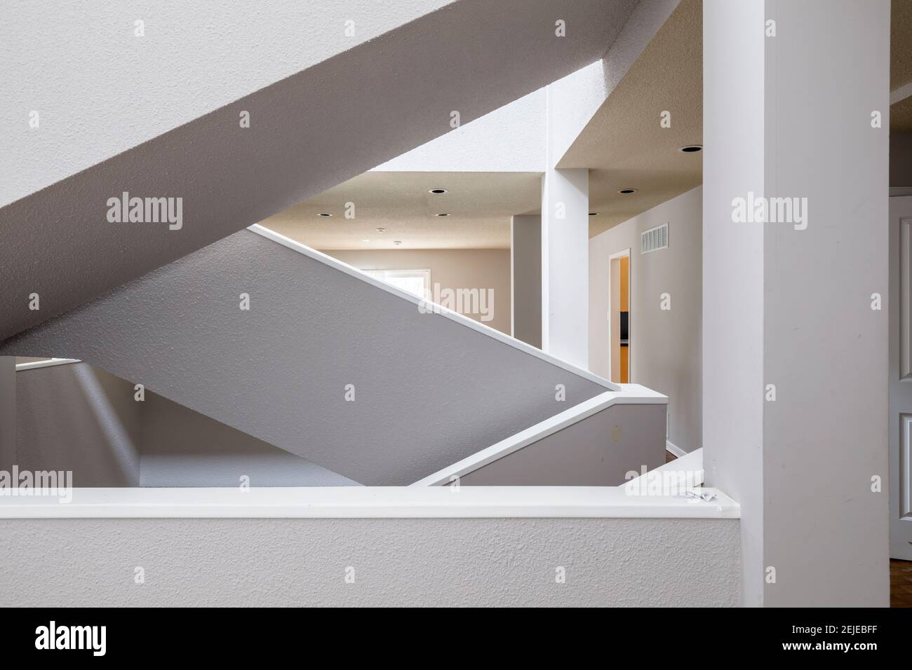 A stairwell in a large home. Stock Photo