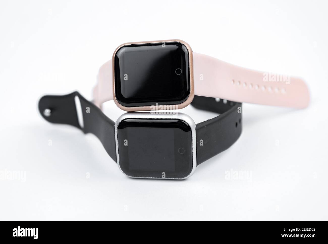 new smart fitness bracelet with blank black screen Stock Photo