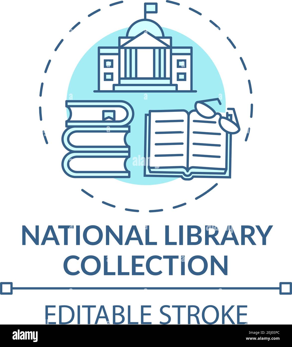 National library collection concept icon Stock Vector Image & Art - Alamy