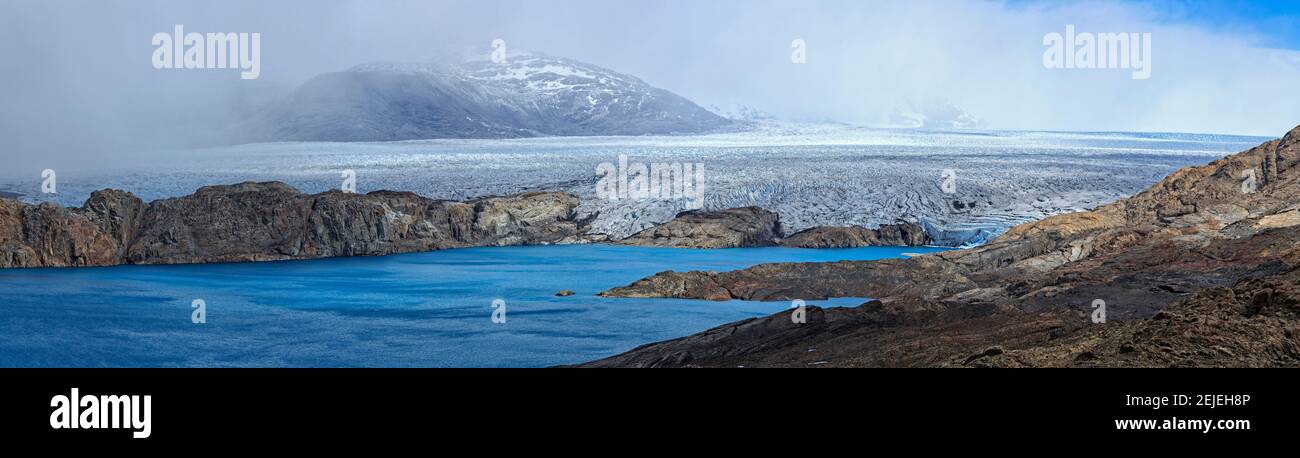 Upsala Glacier and Lago Argentino, Los Glaciares National Park, Santa Cruz Province, Patagonia, Argentina Stock Photo