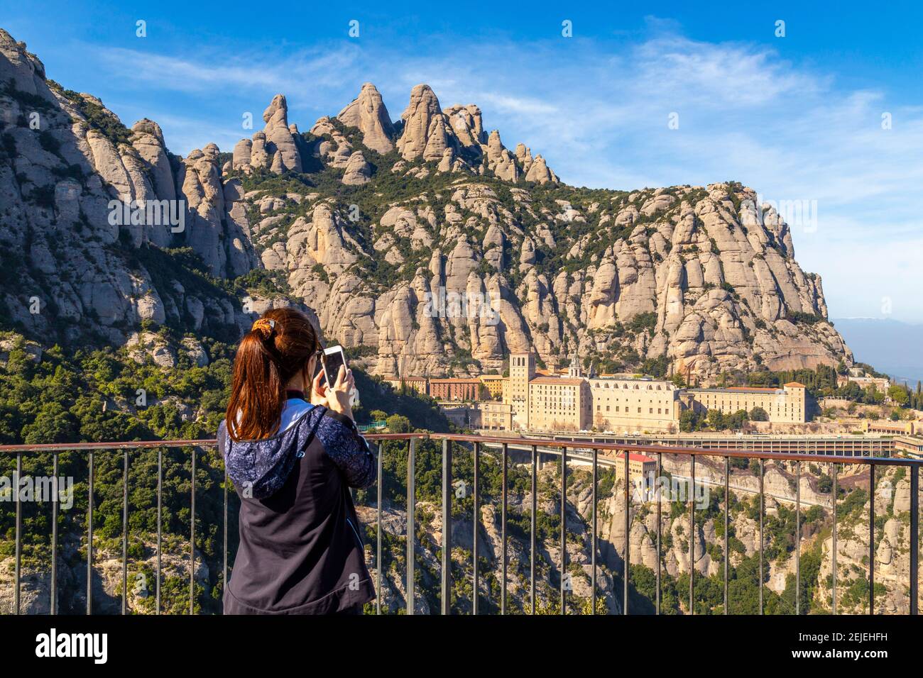 Montserrat is an emblematic mountain of Catalonia in which many types of sports are carried out and it is also known for religious themes Stock Photo