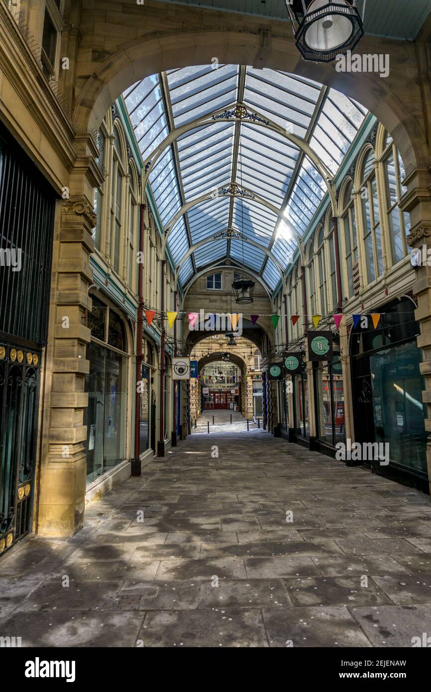 Old Arcade, Market Place, Halifax, West Yorkshire, England, UK Stock Photo