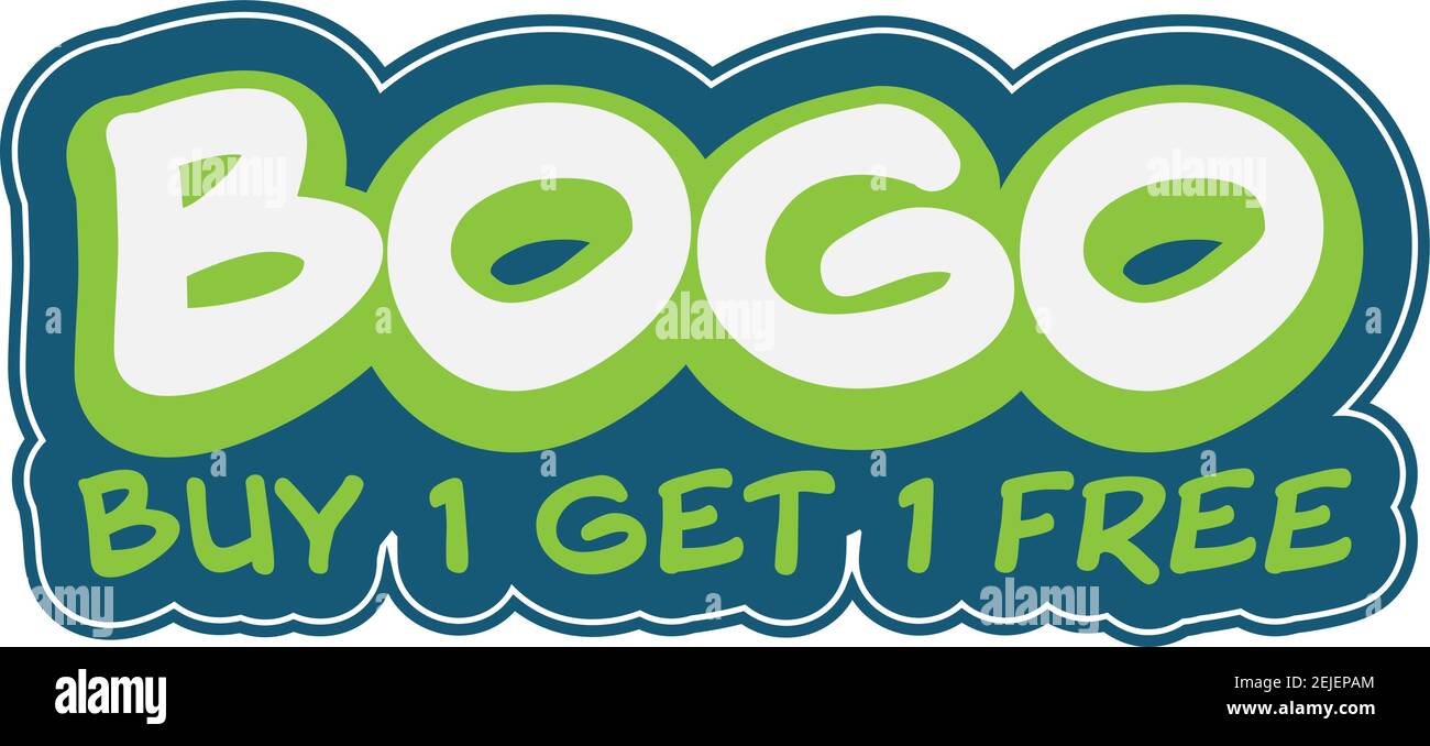 BOGO BUY ONE GET ONE FREE sticker or label vector illustration Stock Vector