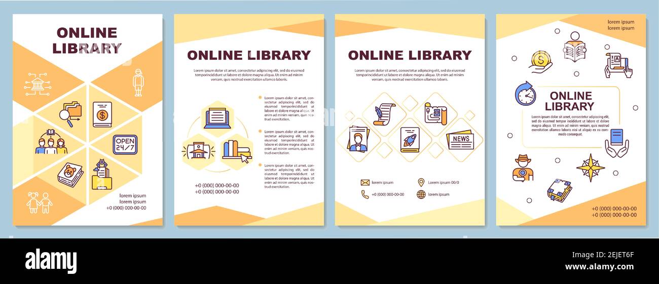 online-library-brochure-template-stock-vector-image-art-alamy