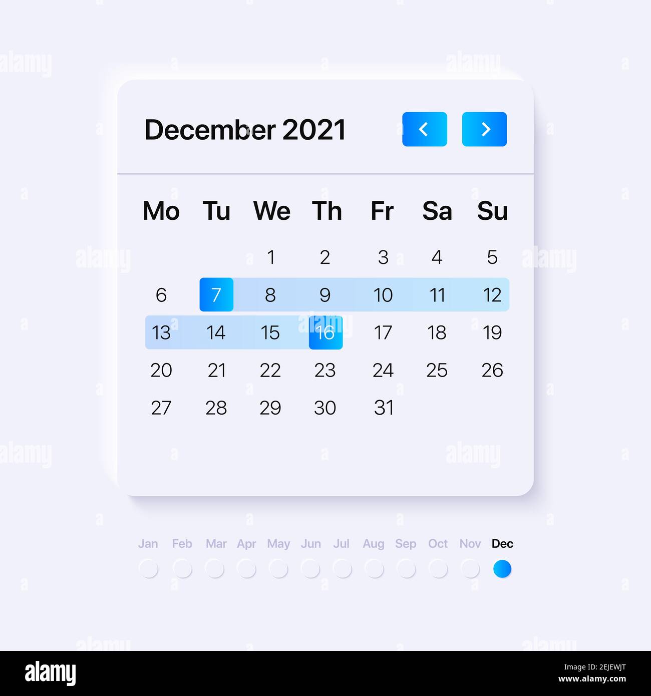 Calendar UI Template Blue Gradient Pickers Neumorphism Widget Concept calendar-ui-template-blue-gradient-pickers-neumorphism-widget-concept