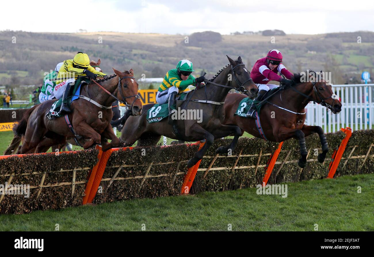 File photo dated 13-03-2020 of Saint Roi ridden by Barry Geraghty (centre). Issue date: Monday February 22, 2021. Stock Photo