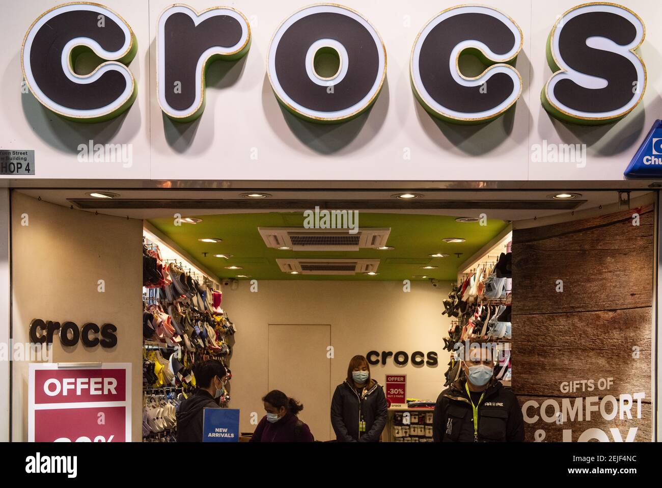 Shoe manufacturer brand Crocs store in Hong Kong. (Photo by Budrul Chukrut  / SOPA Images/Sipa USA Stock Photo - Alamy