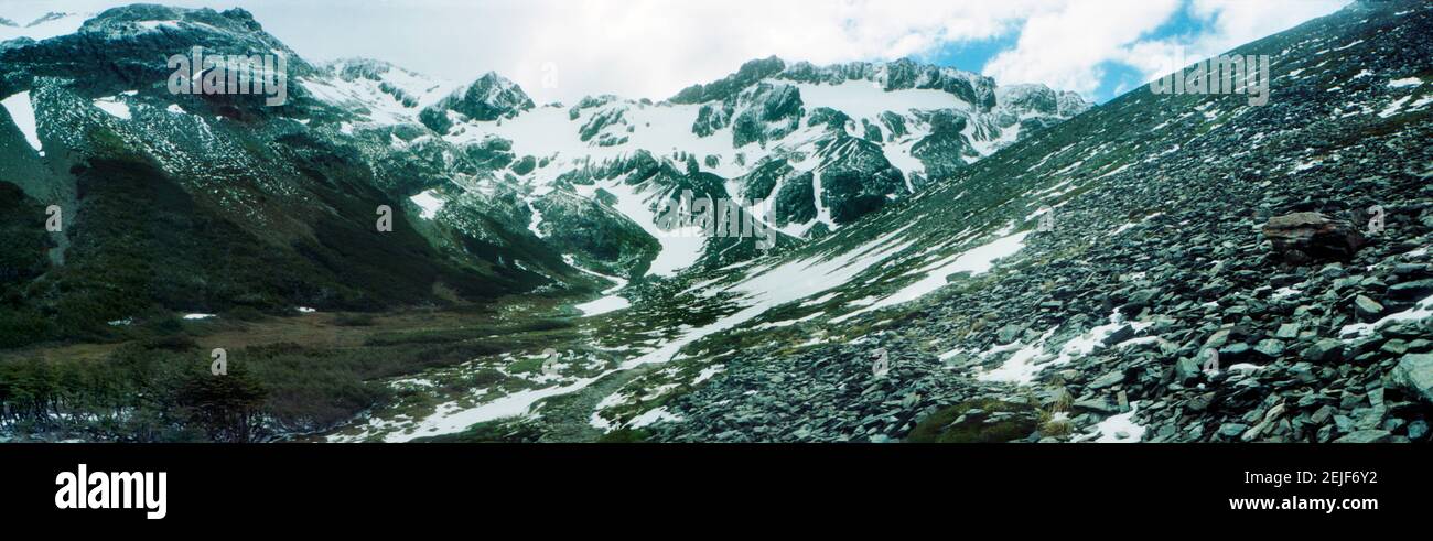View of the Martial Glacier, Ushuaia, Tierra del Fuego Province, Patagonia, Argentina Stock Photo