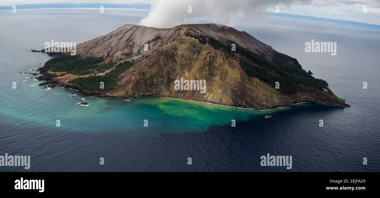 Active volcanic island, White Island, Bay of Plenty, North Island, New Zealand Stock Photo