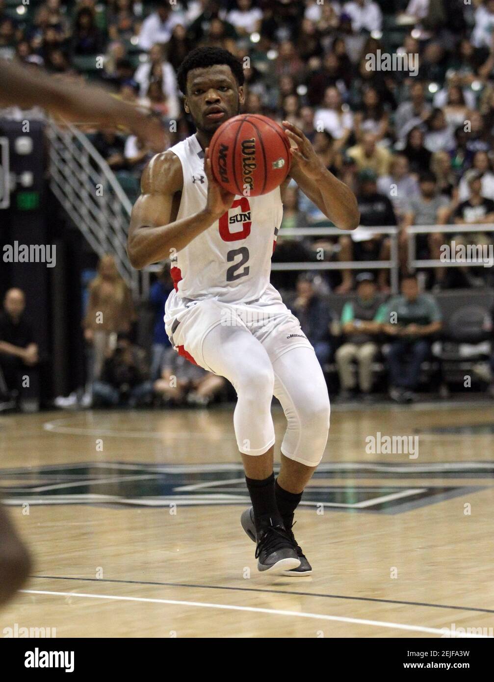 February 1, 2020 - Cal State Northridge Matadors guard Elijah Harkless ...