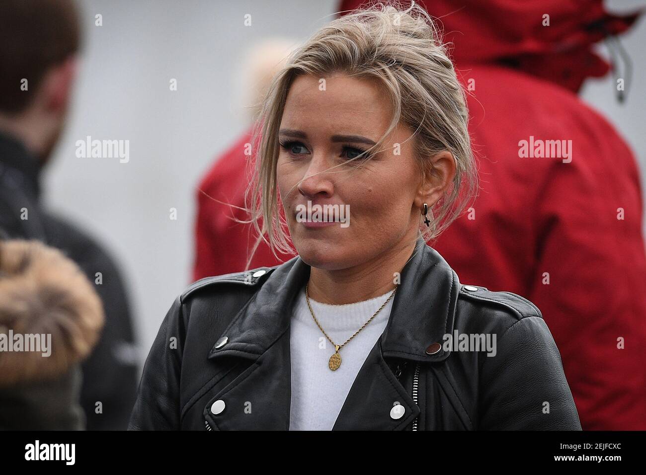 Dutch Mathieu Van Der Poel 's girlfriend Roxanne pictured during the men's elite race at the Dutch Mathieu Van Der Poel 's girlfriend Roxanne pictured during the men's elite race at the