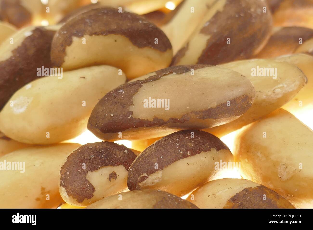Brazil nut close-up on white background.Healthy fats. Nuts and seeds. A healthy snack. Healthy fats and proteins. Stock Photo