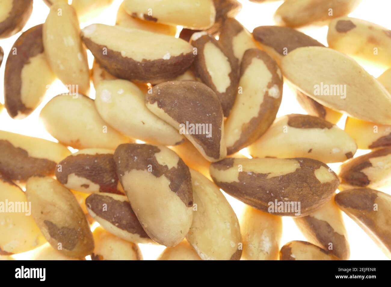 Brazil nut close-up on white background.Healthy fats. Nuts and seeds. A healthy snack. Healthy fats and proteins.  Stock Photo
