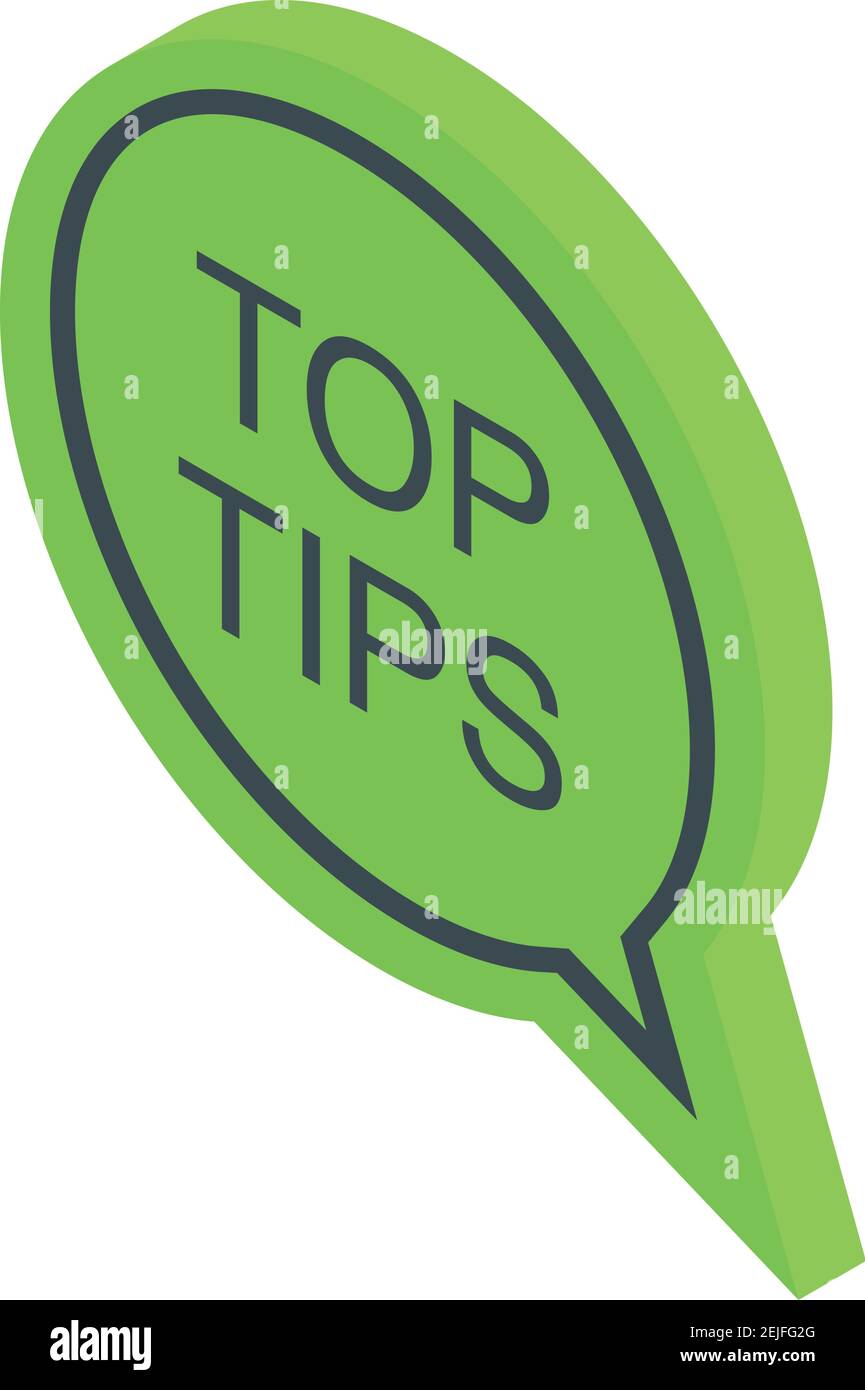 Tips advice icon. Isometric of tips advice vector icon for web design isolated on white background Stock Vector