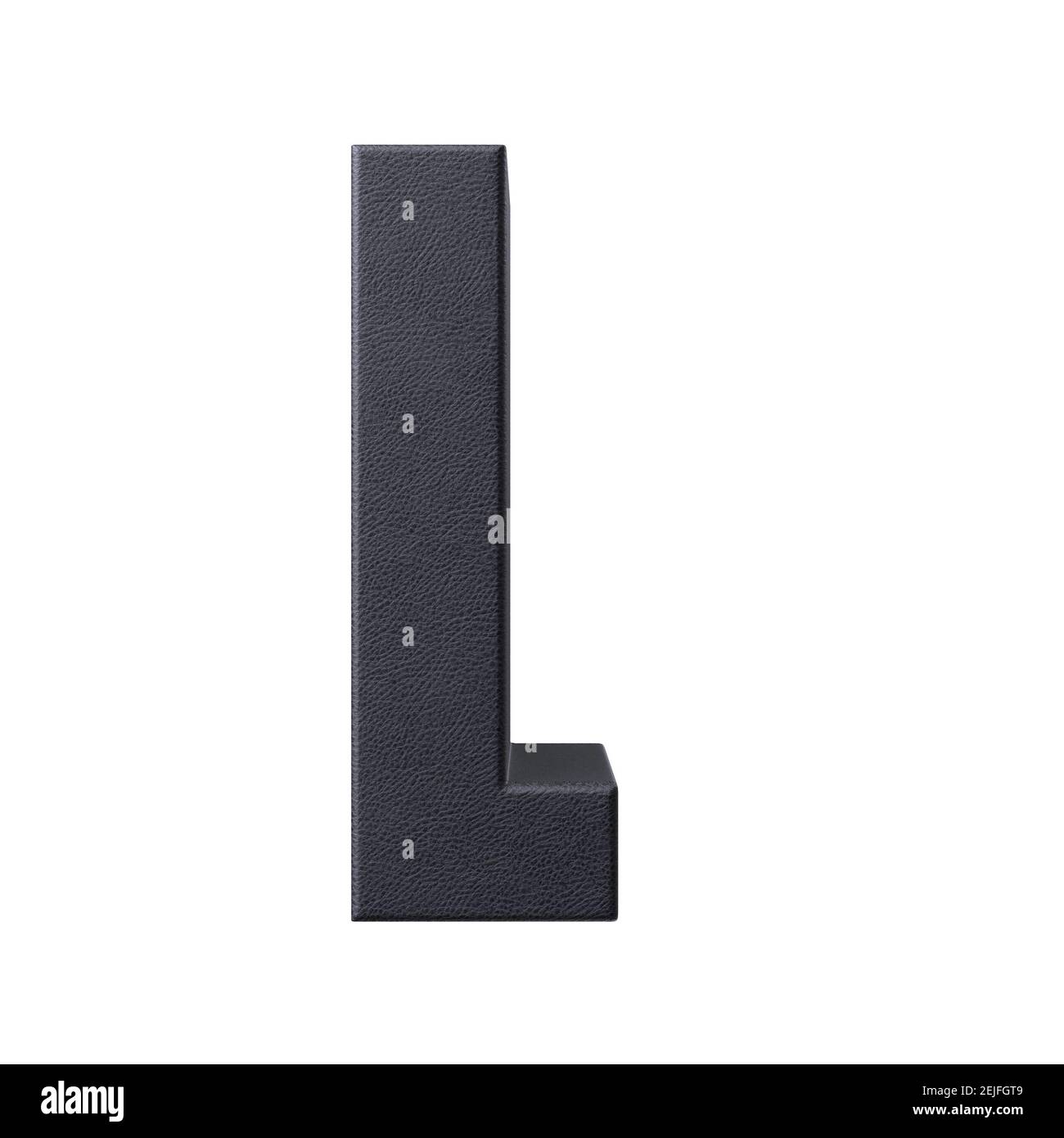 3D rendering of a black letter "L" isolated on white background Stock ...