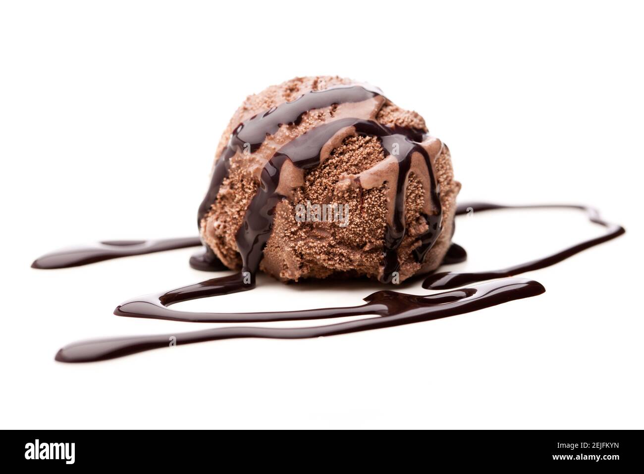 chocolate ice cream scoop with chocolate sauce isolated on white background Stock Photo Alamy