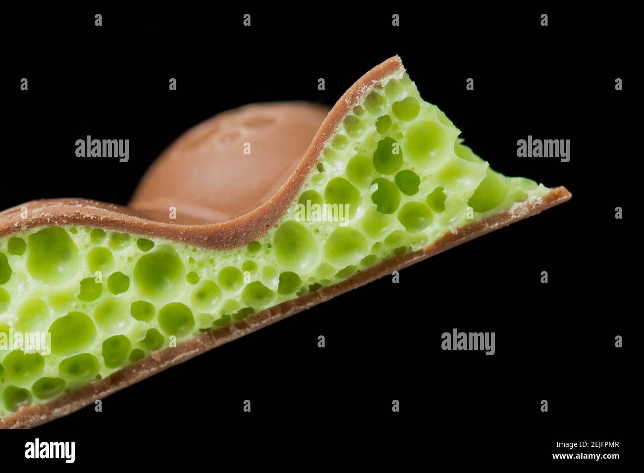 A Nestle Delightful Peppermint Aero Bar bought from a supermarket in the UK showing close up of bubbles. England UK GB Stock Photo