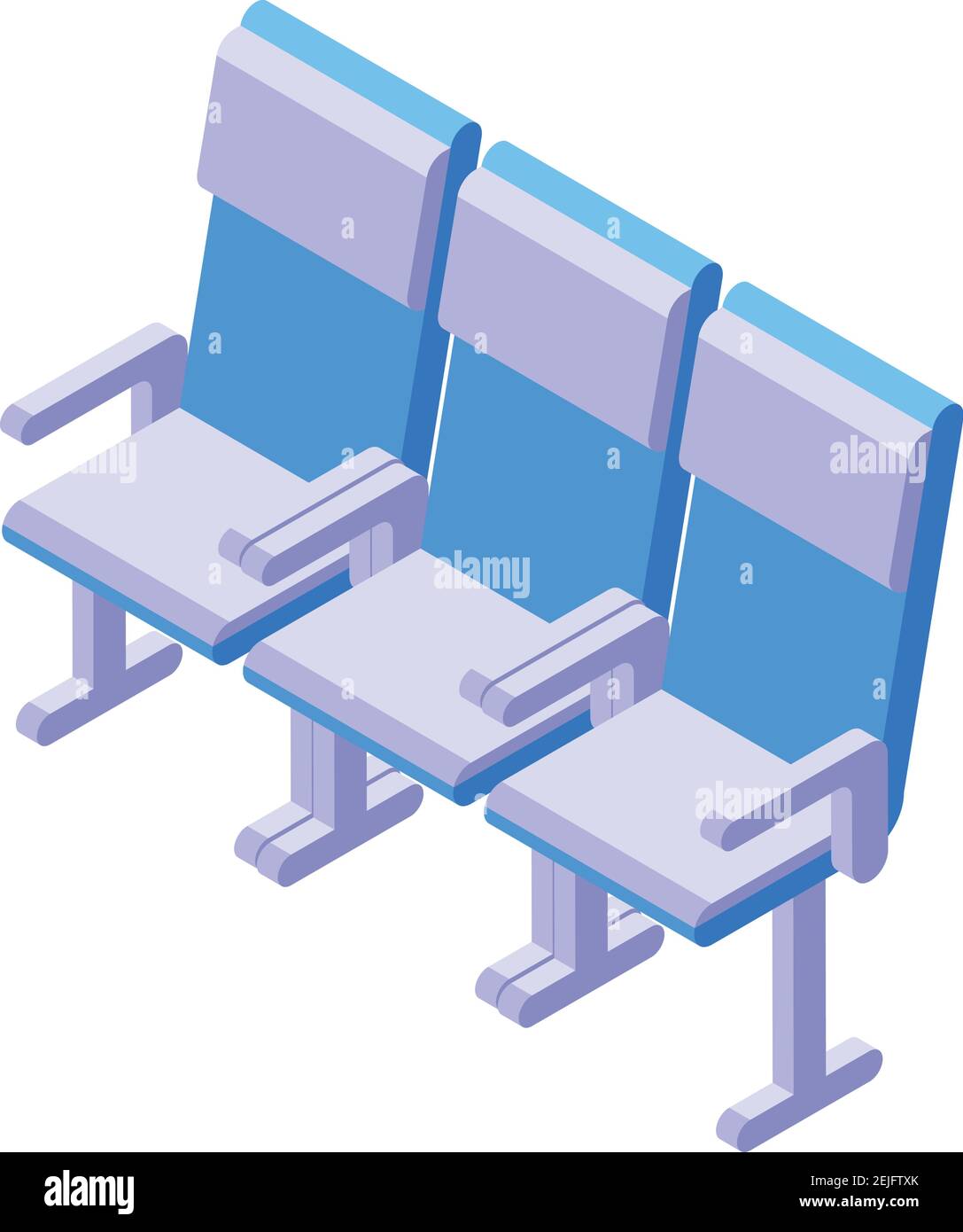 Airport seats icon. Isometric of airport seats vector icon for web design isolated on white background Stock Vector