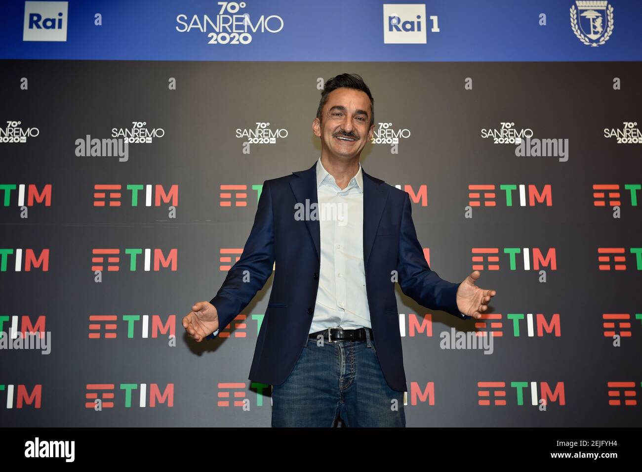 Radio host Nicola Savino at the Press Conference of the 70 Sanremo Music  Festival. Sanremo (Italy), February 4th, 2020 (Photo by Marilla  Sicilia/Mondadori Portfolio/Sipa USA Stock Photo - Alamy