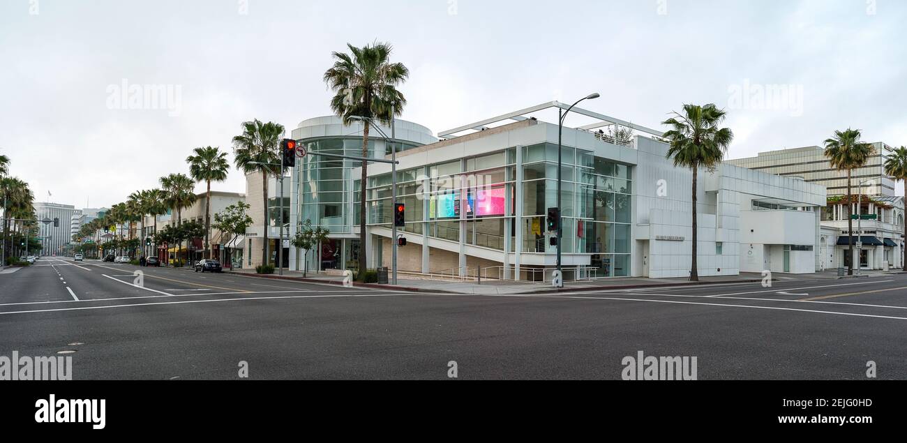 Paley Center for Media at roadside, Santa Monica Boulevard, Beverly Hills Business Triangle, Beverly Hills, Los Angeles County, California, USA Stock Photo