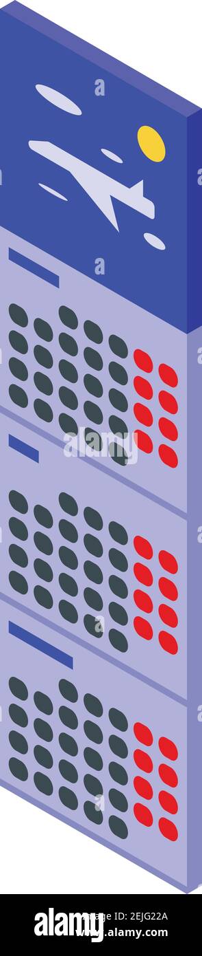Flights calendar icon. Isometric of flights calendar vector icon for ...
