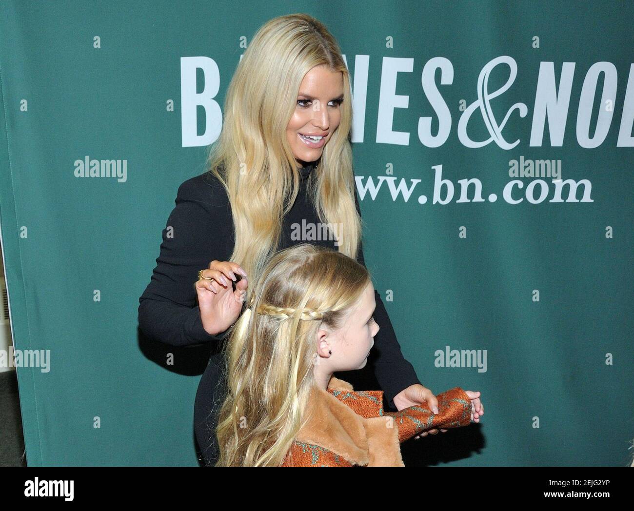 Jessica Simpson and daughter Maxwell attend a celebration of her memoir  Open Book at Barnes & Noble Union Square in New York, NY on February 4,  2020. (Photo by Stephen Smith/SIPA USA