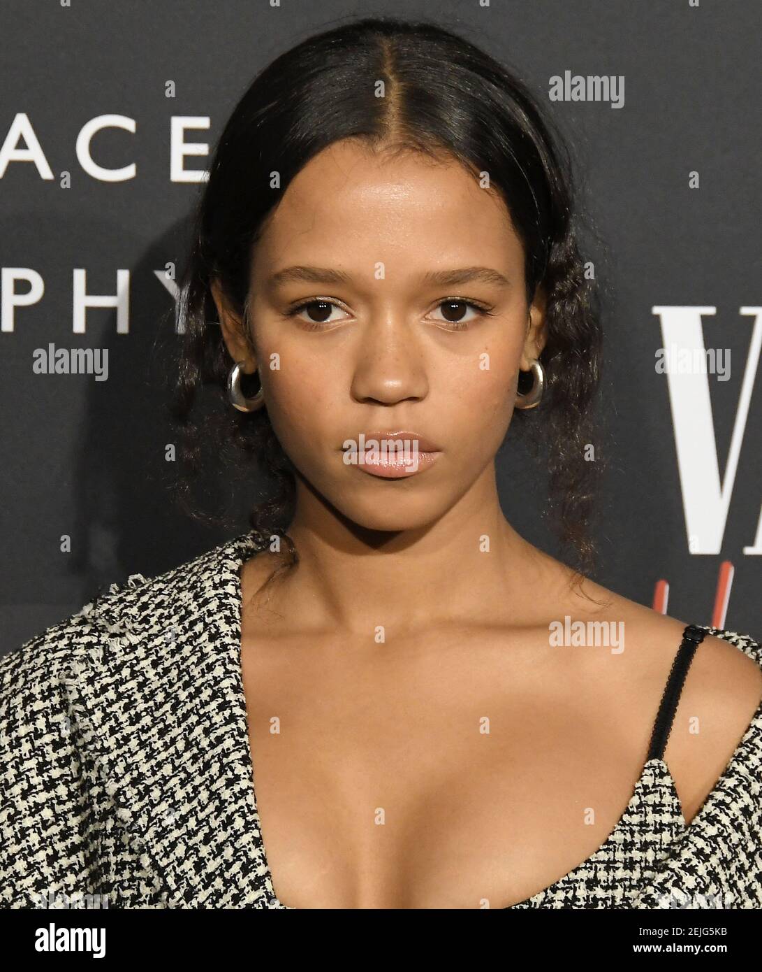 Taylor Russell arrives at the Vanity Fair HOLLYWOOD CALLING Exhibition