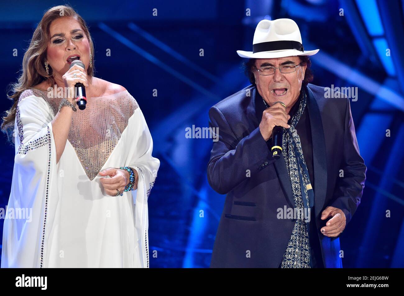 Romina Power, Al Bano at the first evening of the 70th Sanremo Music  Festival. Sanremo (Italy), February 4th, 2020Romina Power, Al Bano (Albano  Carrisi) at the first evening of the 70th Sanremo