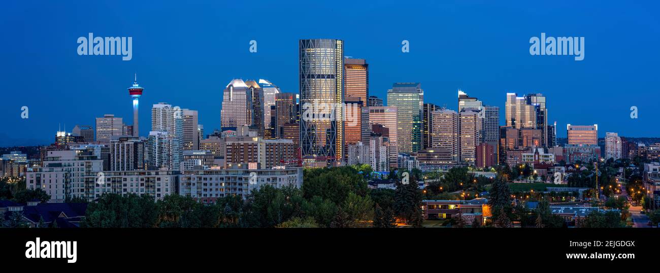 Skylines in a city, Calgary, Alberta, Canada Stock Photo