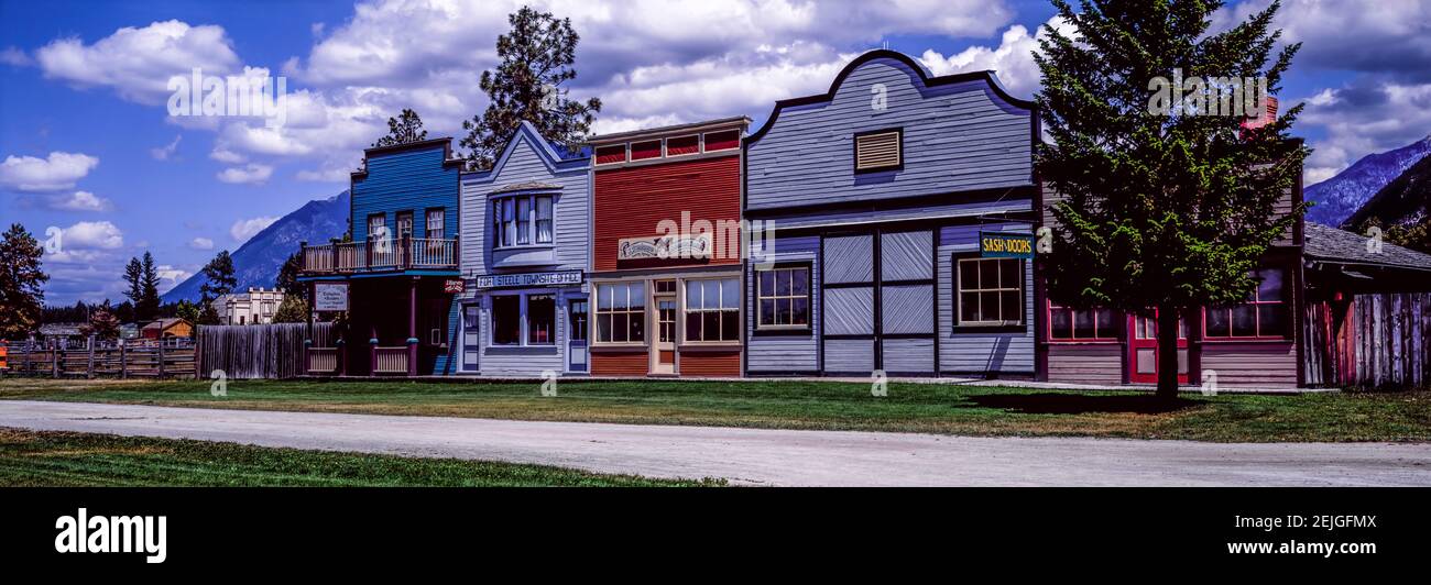 Main street storefronts at Fort Steele, East Kootenay, British Columbia, Canada Stock Photo