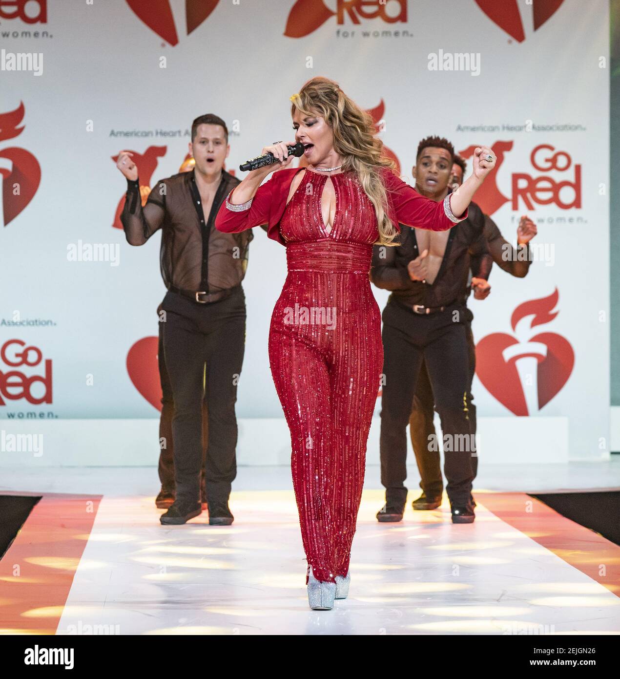 shania twain red dress Shania Twain wearing dress by Naeem Khan performs during The American Heart  Association's Go Red For Women Red Dress Collection 2020 at Hammerstein  Ballroom in New York, NY on February 5, 2020. (
