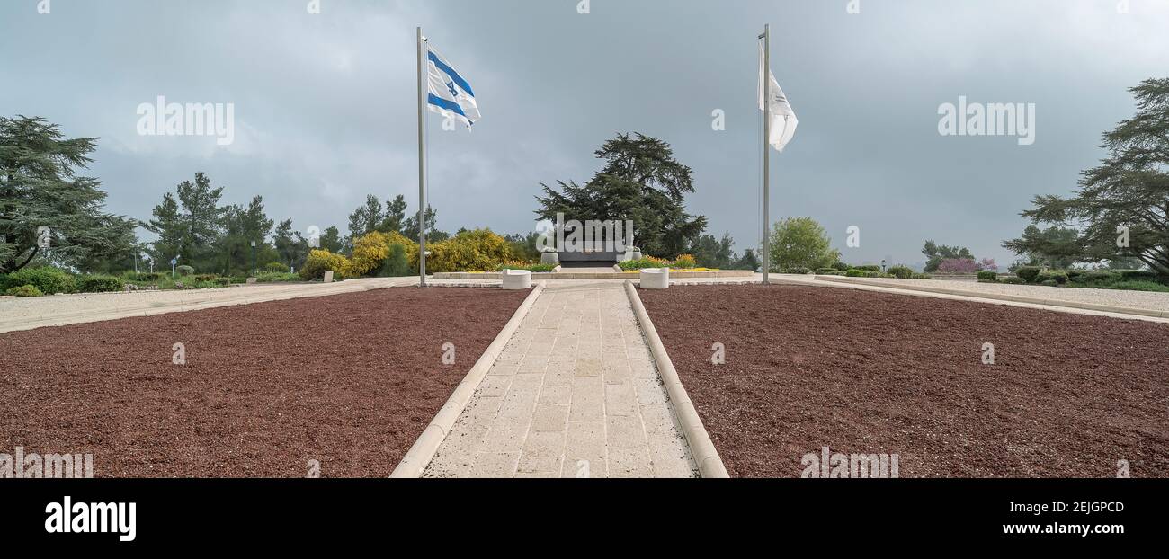 View of Mount Herzl National Cemetery, Jerusalem, Israel Stock Photo