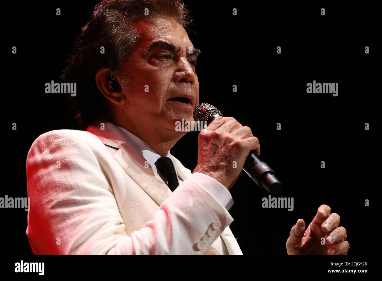 MEXICO CITY, MEXICO - FEBRUARY 7: Venezuelan singer Jose Luis Rodriguez 'El  Puma' , 77, performs on stage during his Agradecido Tour at Mexico City  Arena. on February 7, 2020 in Mexico