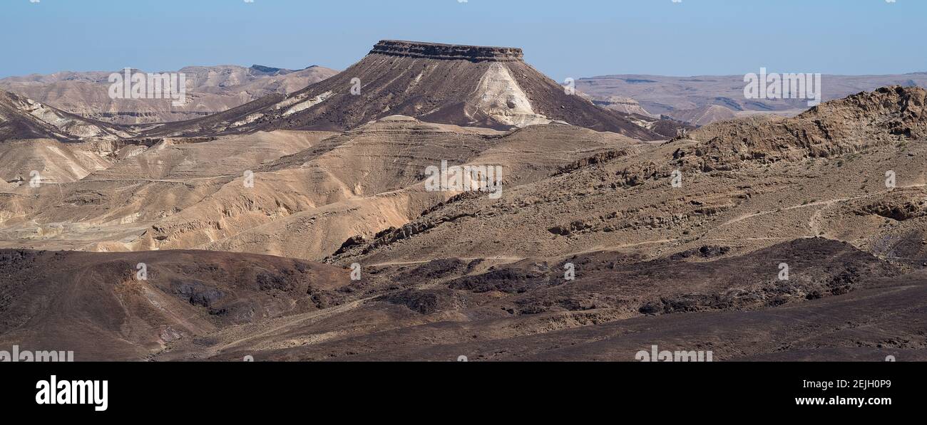 Ramon Crater in the Negev Desert, Israel Stock Photo