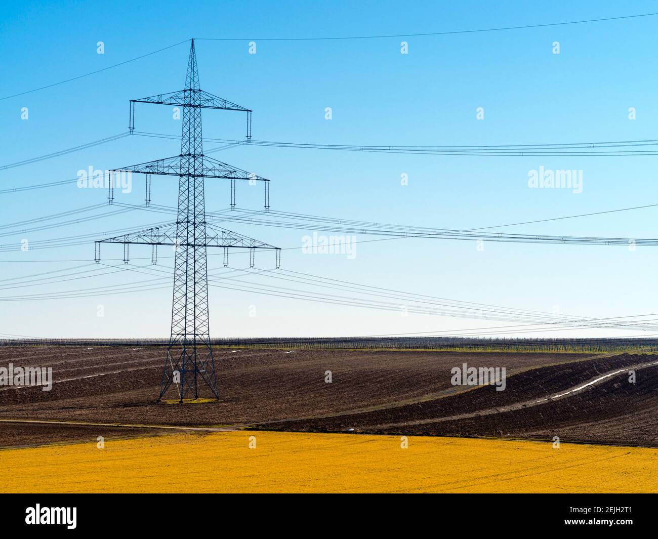 Overhead power line Stock Photo Alamy