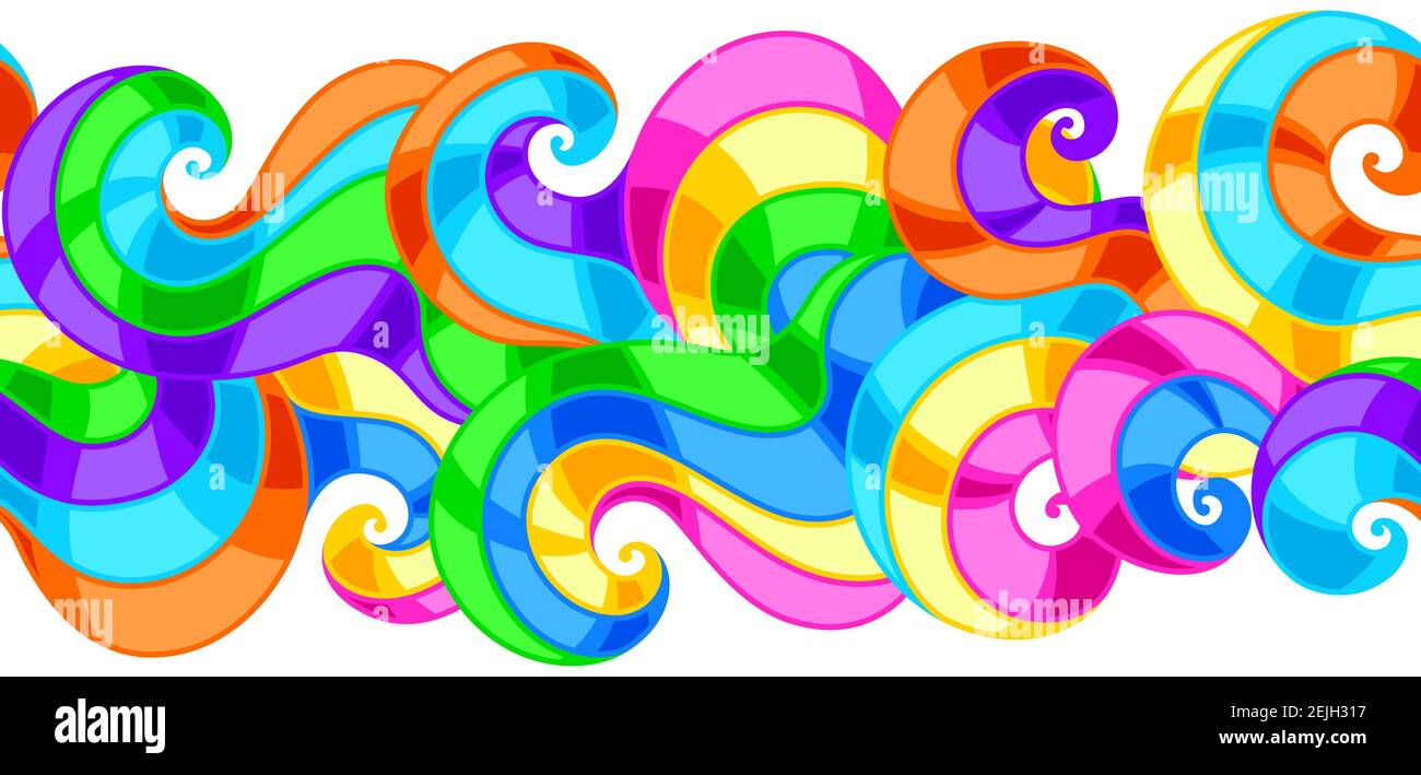 Seamless pattern with abstract colored swirls. Stock Vector