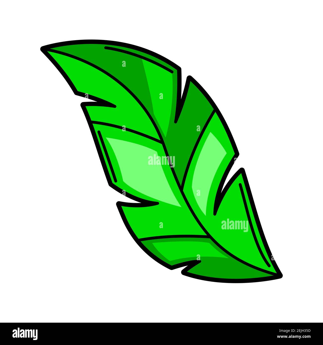 Illustration of cartoon palm leaf Stock Vector Image & Art - Alamy