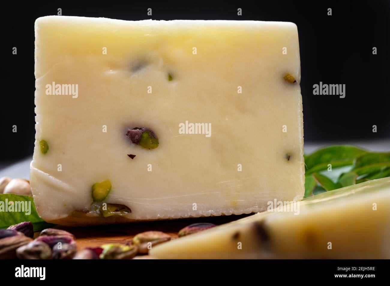 Cheese collection, fresh Italian pecorino cheese made from sheep milk